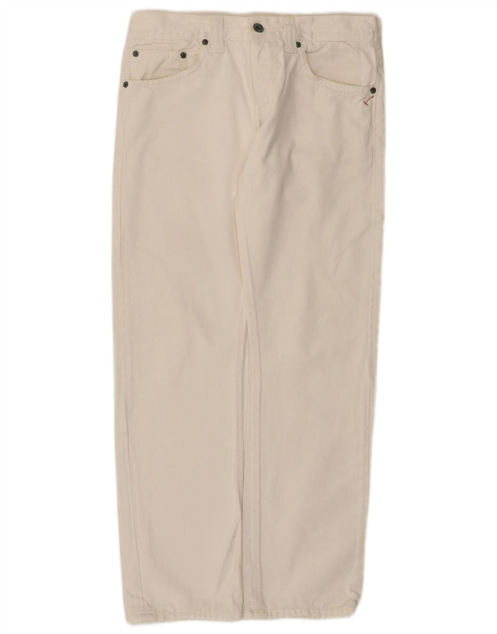 Vaqueros Dondup Mujer Rectos W32 L29 Blanco Algodón