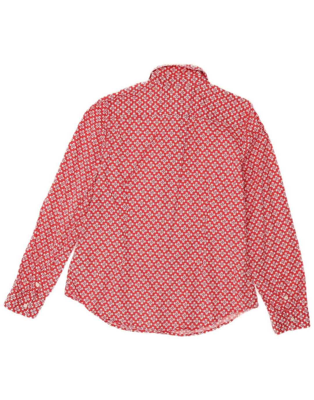 TOMMY HILFIGER Camisa de mujer UK 46 Grande Rojo Floral Algodón