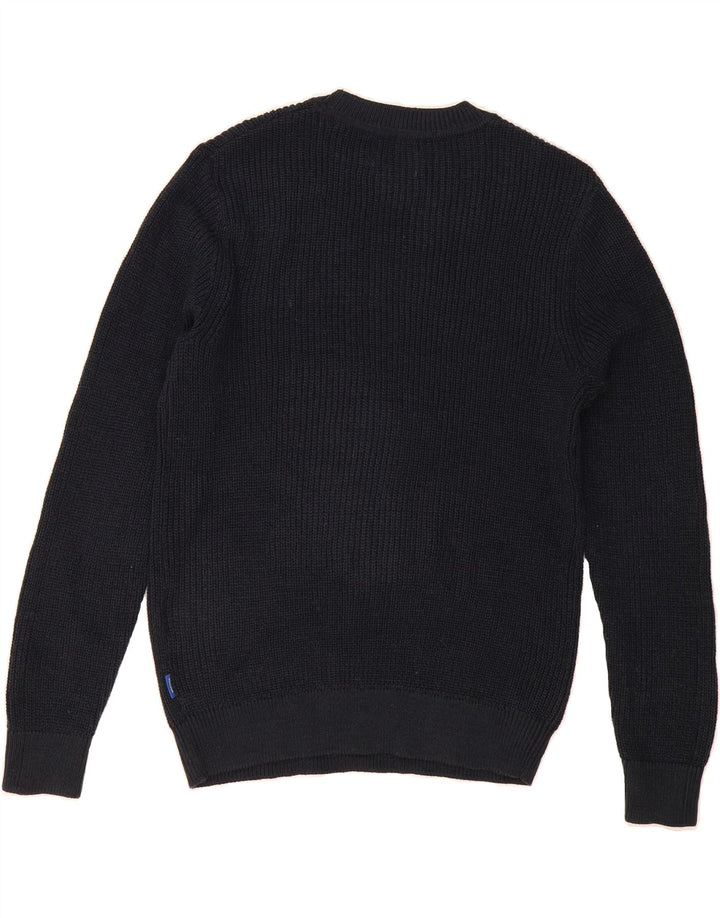 JACK & JONES Mens Crew Neck Jumper Sweater Medium Navy Blue Acrylic Vintage Jack & Jones and Second-Hand Jack & Jones from Messina Hembry 
