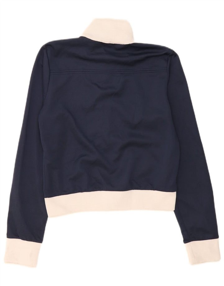 Zara Mujer Crop Chándal Top Chaqueta UK 40 Mediano Azul Marino Colorblock