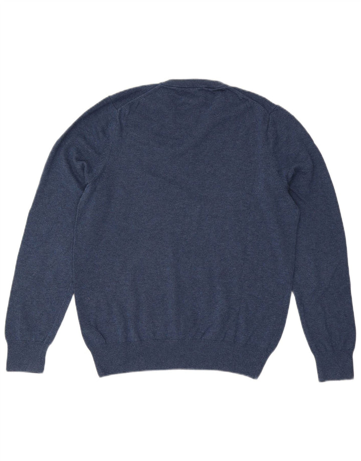 Marks & Spencer Jersey con cuello en V para hombre de algodón azul medio