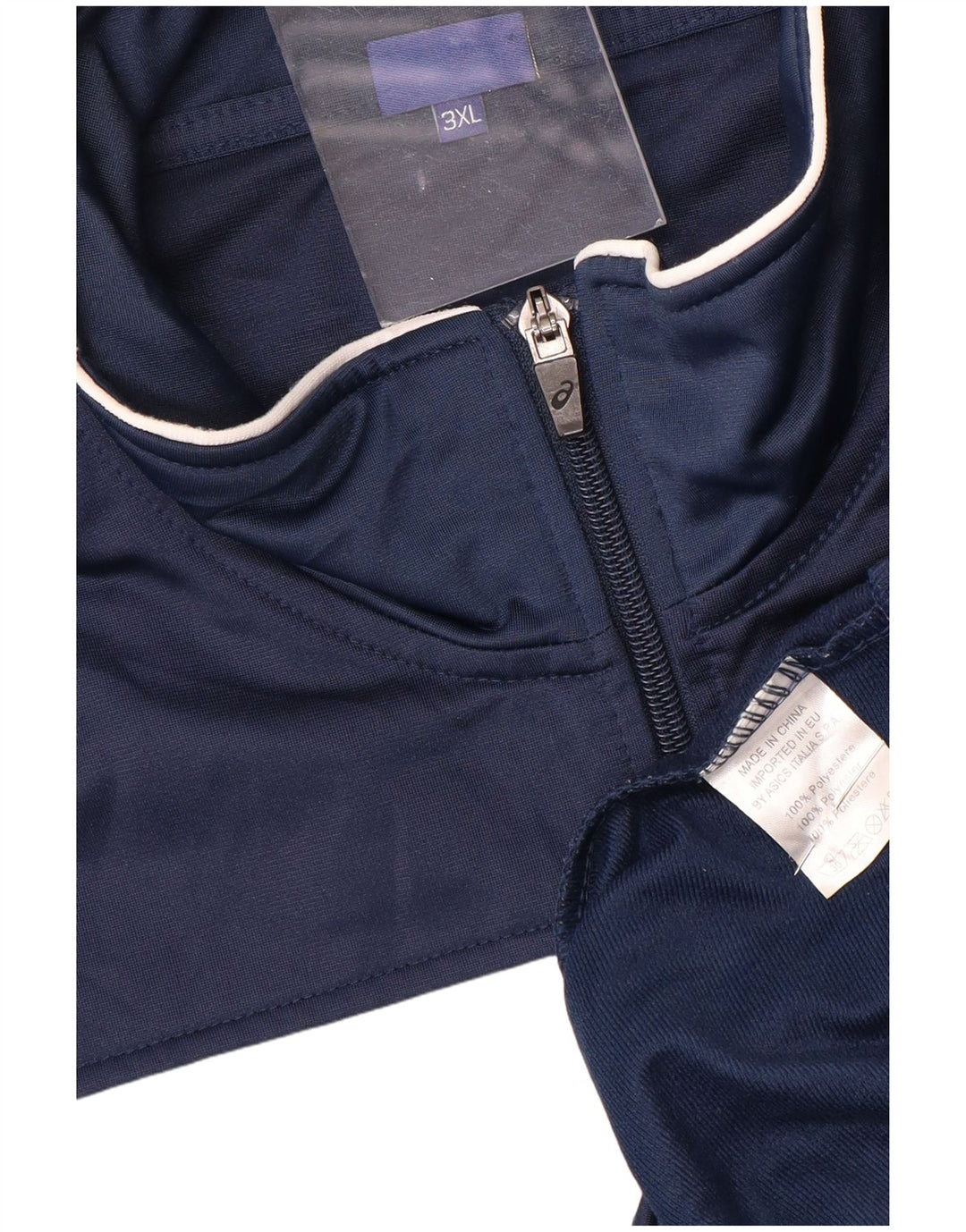 ASICS Chaqueta de chándal gráfica para hombre 3XL Azul marino Colorblock