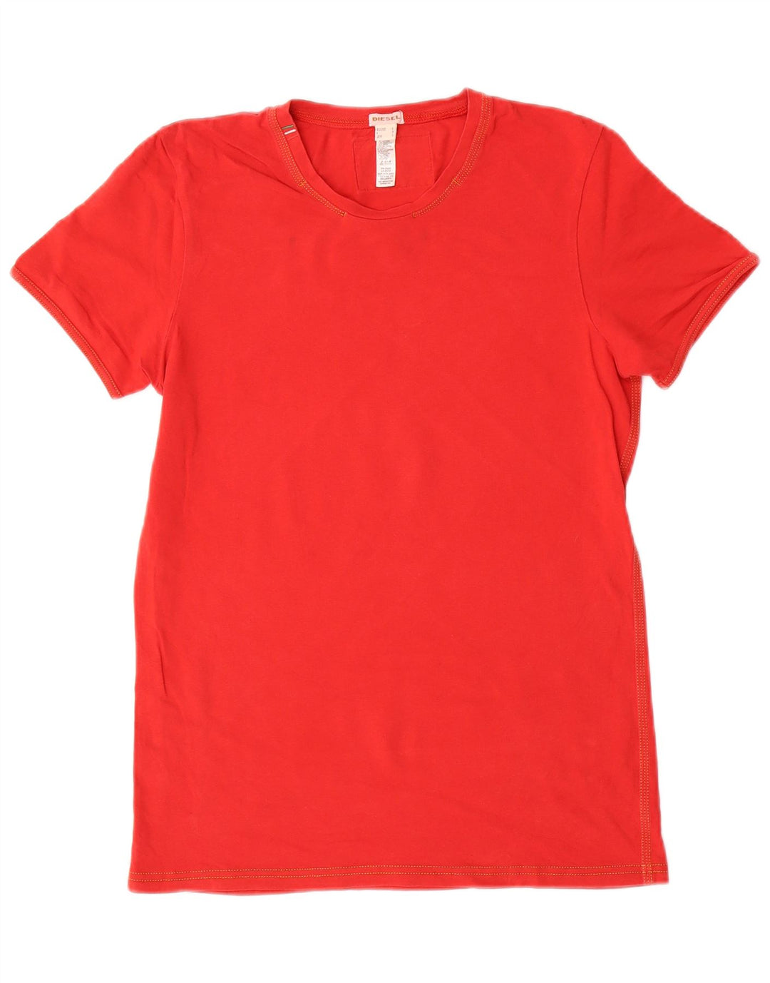 DIESEL Camiseta para mujer Top UK 10 Small Red Cotton