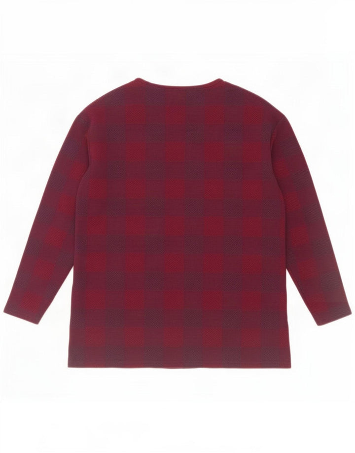 Marks & Spencer Top para mujer de manga larga UK 44 Poliéster a cuadros morado grande