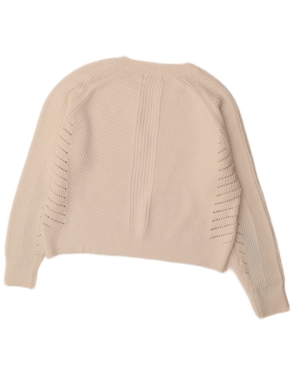 Marks & Spencer Suéter tipo jersey con cuello barco para mujer UK 40 Algodón blanco mediano