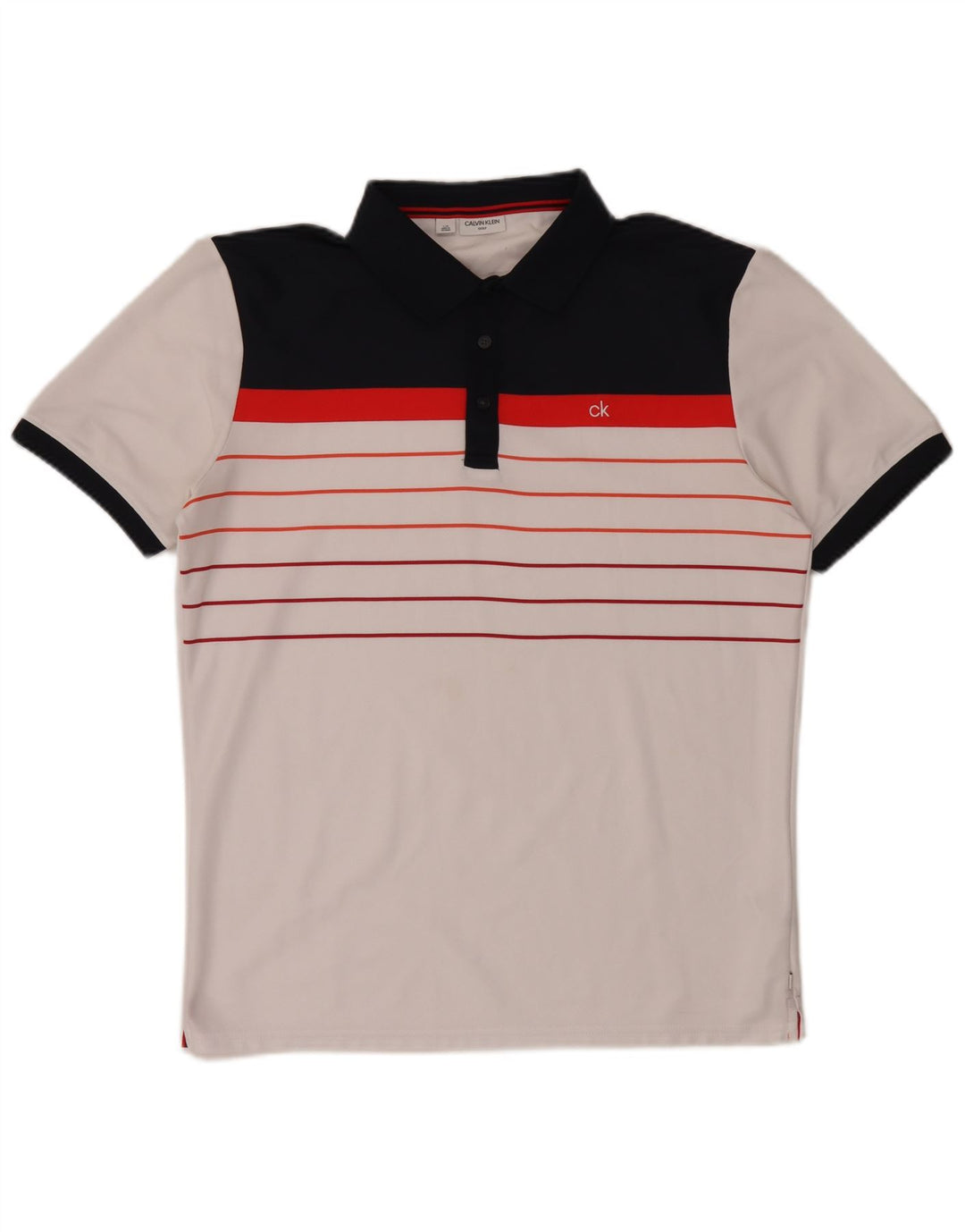 Polo Calvin Klein para hombre Poliéster con bloques de color blanco grande