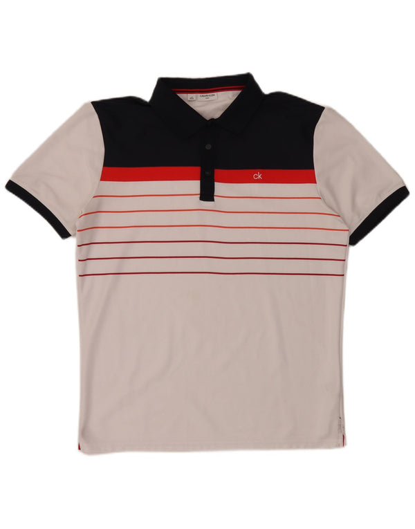 Polo Calvin Klein para hombre Poliéster con bloques de color blanco grande