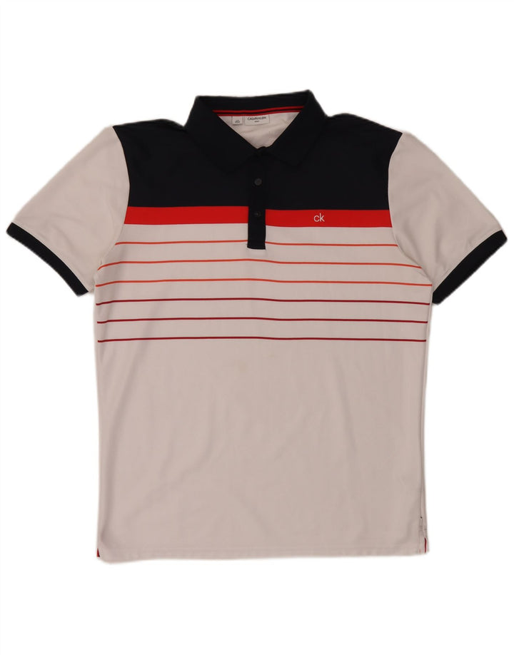 Polo Calvin Klein para hombre Poliéster con bloques de color blanco grande