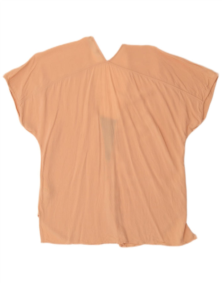 Zara Mujer Blusa Top UK 46 Grande Viscosa Rosa