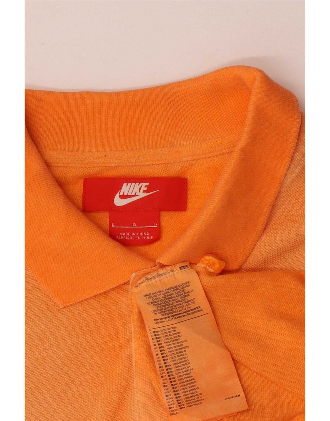 Polo Nike Hombre Grande Naranja Algodón