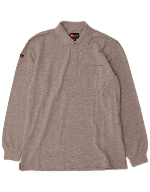 Lotto Polo De Manga Larga Hombre XL Algodón Moteado Gris
