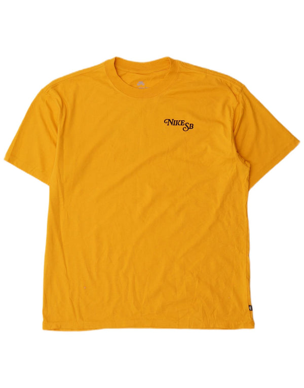 Nike Camiseta holgada con gráfico para hombre Top de algodón floral amarillo medio