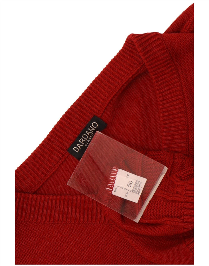 Dardano Hombre Chaleco Tank Top IT 50 Medio Algodón Rojo