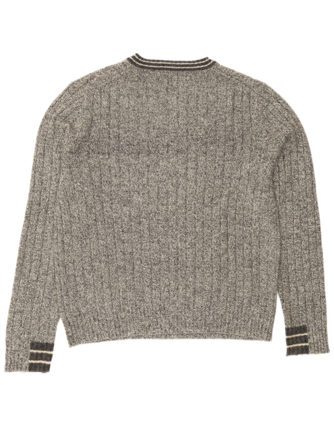 Harmont & Blaine Jersey con cuello en V para hombre pequeño de lana de cordero moteada gris