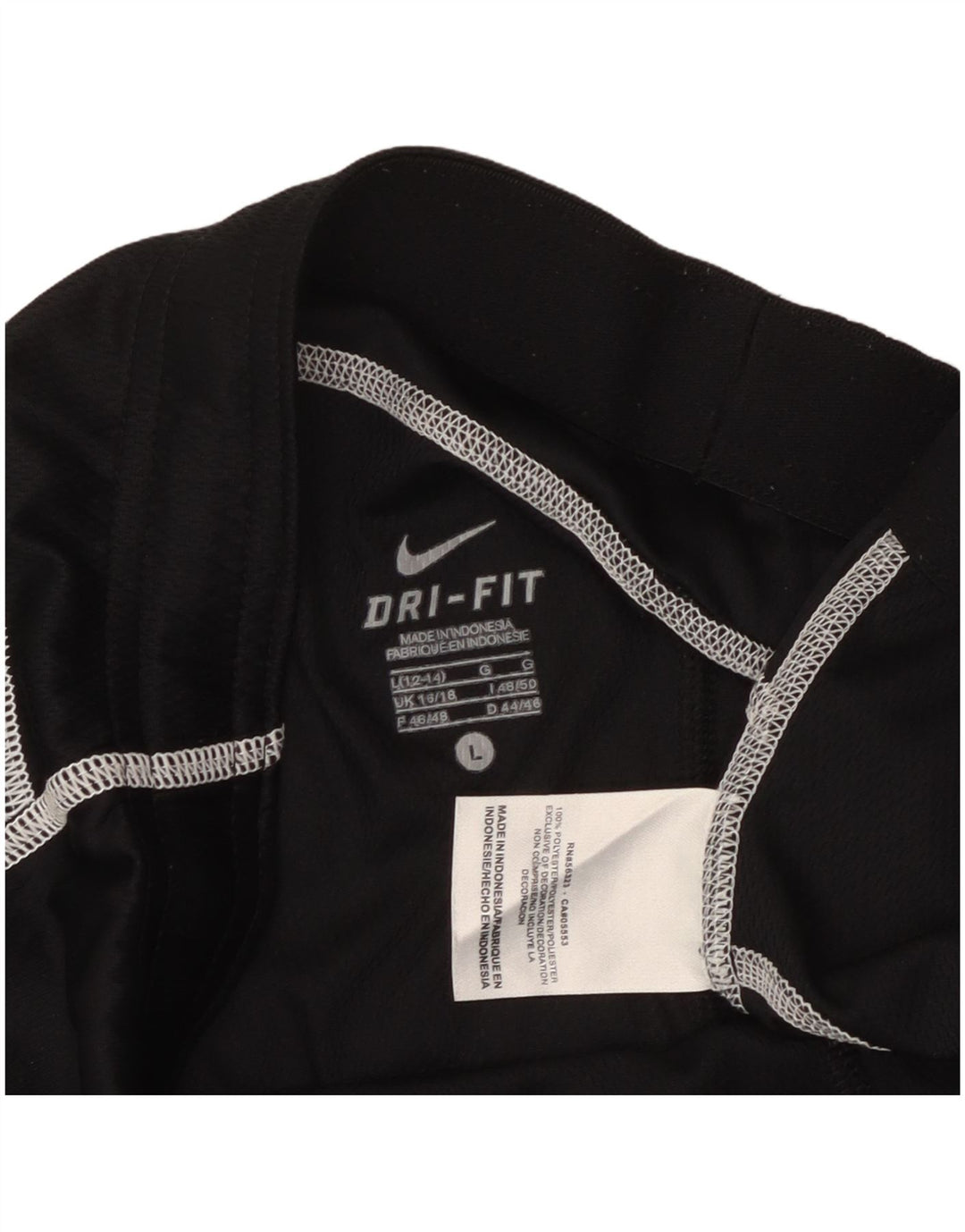 NIKE Pantalones cortos deportivos Dri Fit para mujer UK 16/18 Grande Poliéster negro