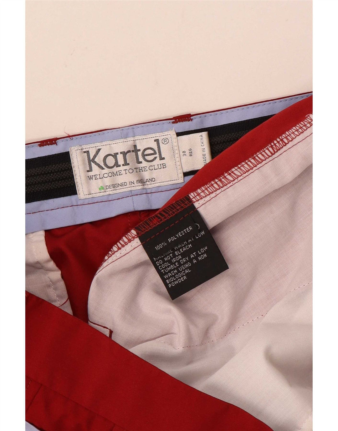 Pantalón De Traje Recto Hombre Kartel W38 L33 Poliéster Rojo