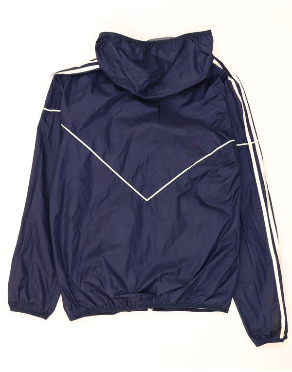 Adidas Chaqueta impermeable con capucha para hombre UK 38 Medium Azul marino Poliéster