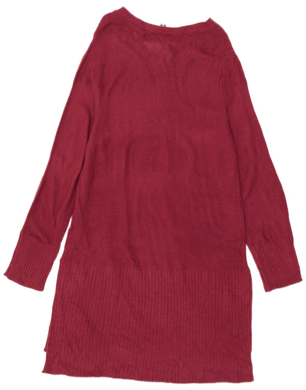 Marks & Spencer Vestido tipo jersey de manga larga para mujer UK 10 Small Borgoña