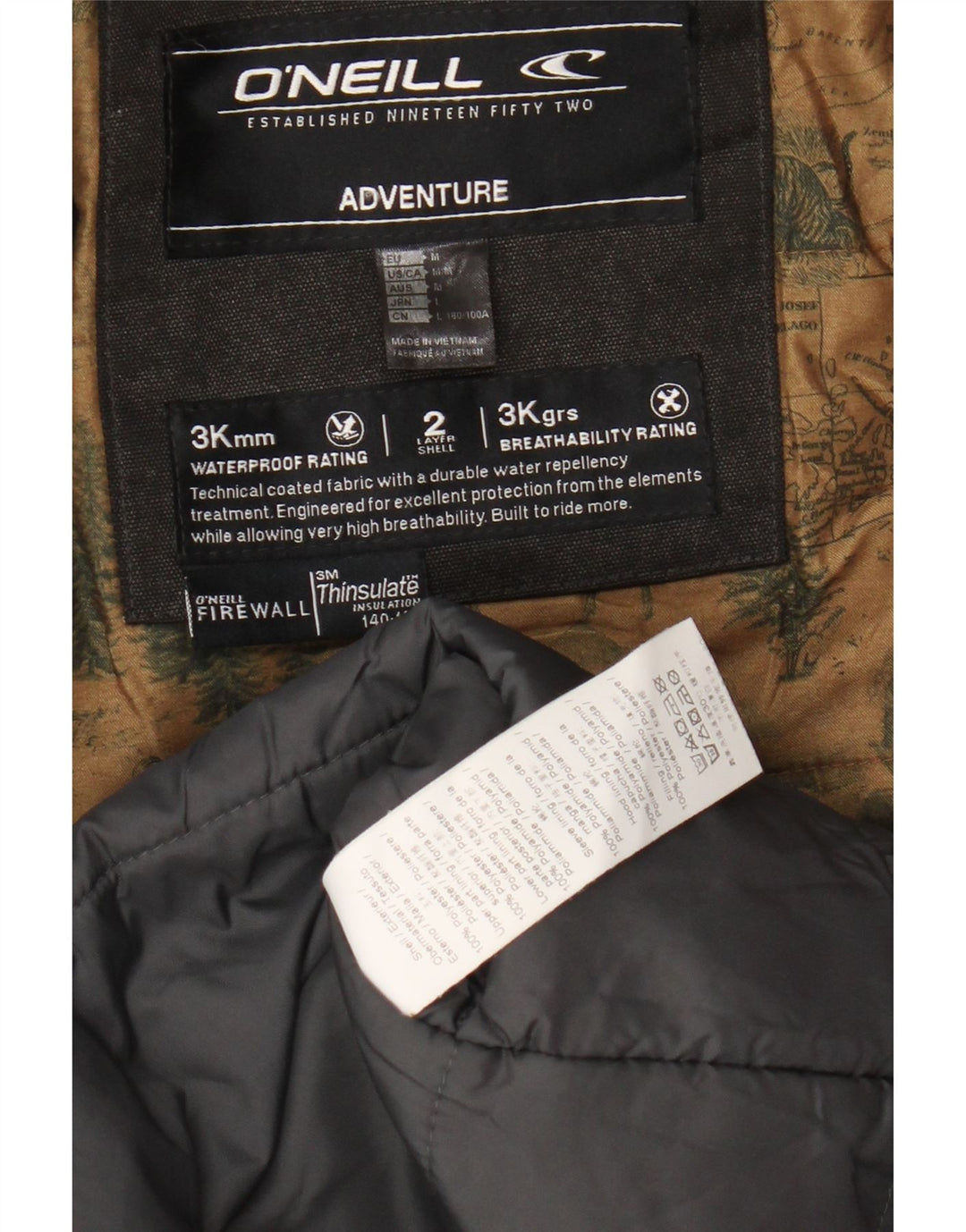 O'NEILL Chaqueta parka con capucha para hombre UK 38 Poliéster gris medio