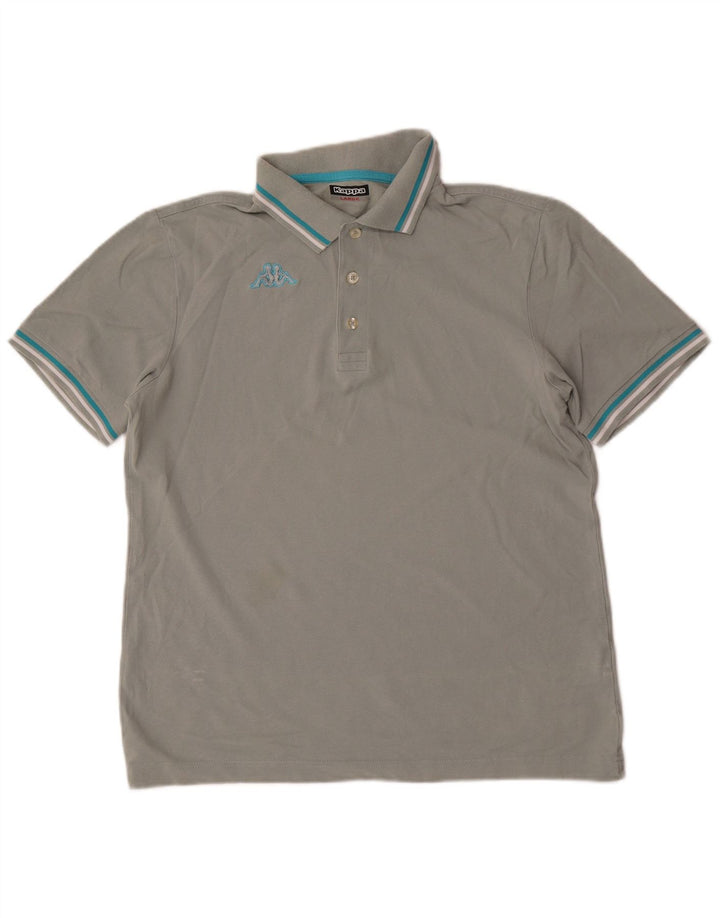 Kappa Polo Hombre Grande Gris Algodón