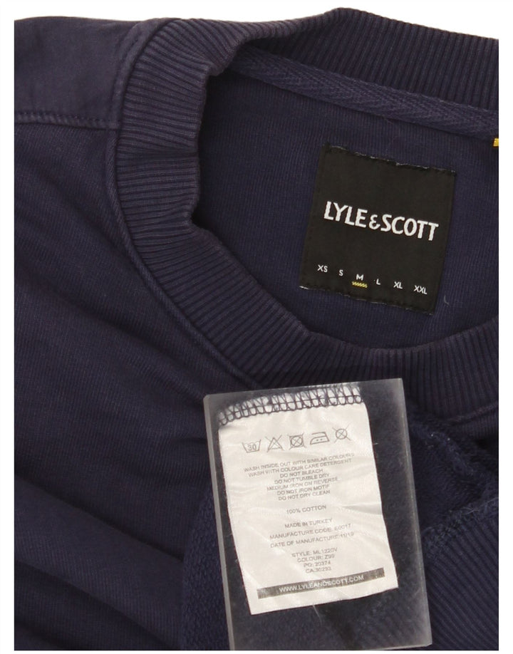 LYLE & SCOTT Sudadera tipo jersey para hombre de algodón azul marino mediano