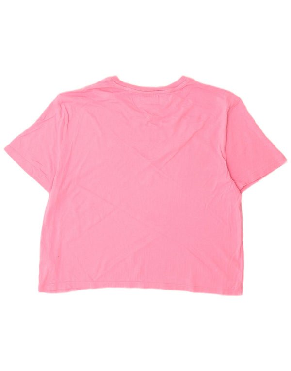 Tommy Hilfiger Camiseta gráfica para mujer Top UK 46 Grande Algodón rosa