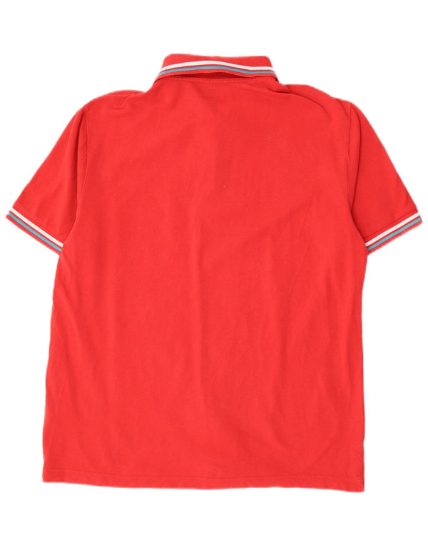 Kappa Mens Polo Shirt Large Red Striped Cotton
