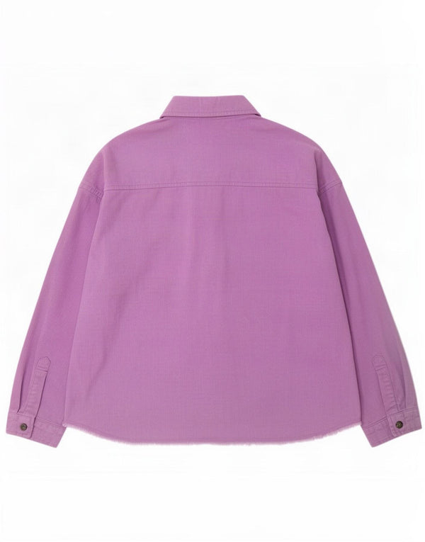 Zara Mujer Chaqueta De Pana Extragrande Reino Unido 46 Grande Algodón Púrpura