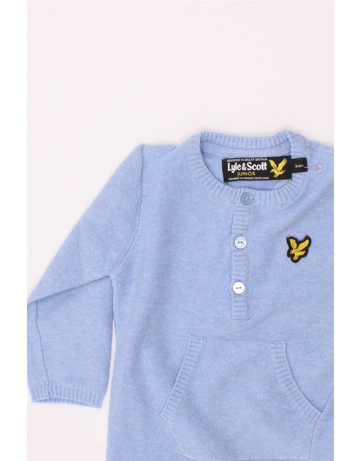 Lyle & Scott Mono corto de manga larga para bebés de 3 a 6 meses, azul