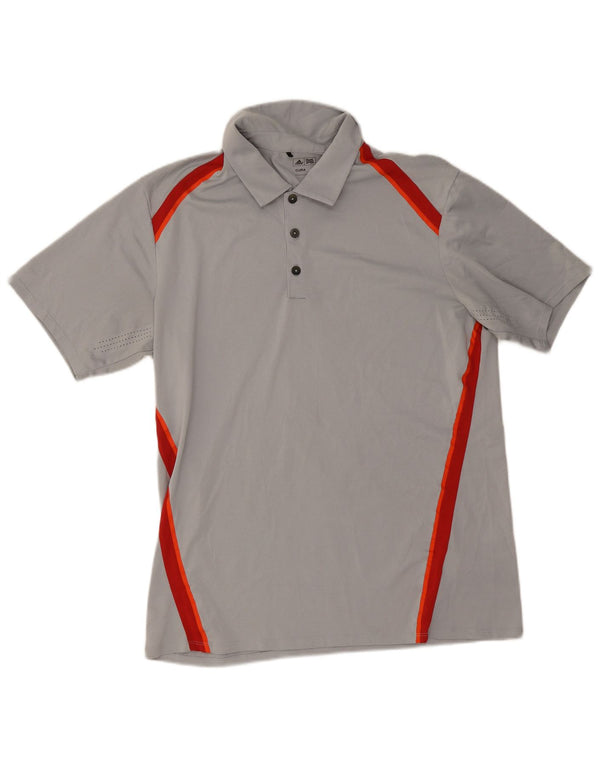 Adidas Mens Climacool Polo Camisa Grande Gris Colorblock Poliéster