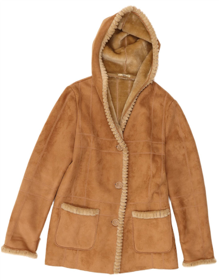 Klass Chaqueta Sherpa con capucha para mujer UK 42 Poliéster beige medio