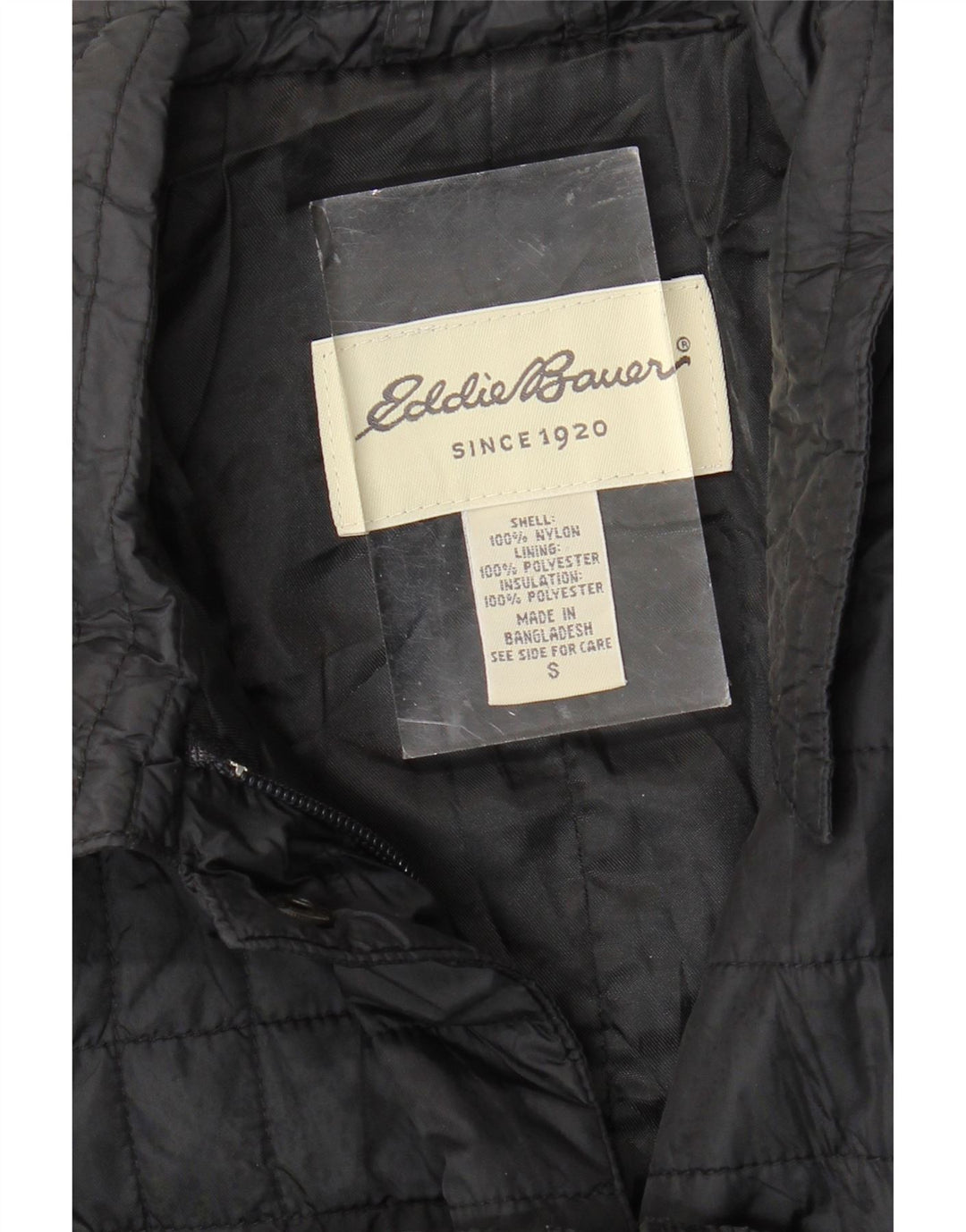 EDDIE BAUER Chaqueta acolchada para mujer UK 10 Small Black Nylon