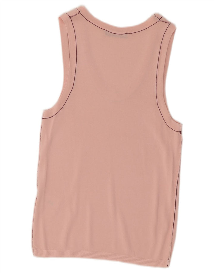 Zara Mujer Chaleco Top UK 12 Medio Rosa Viscosa