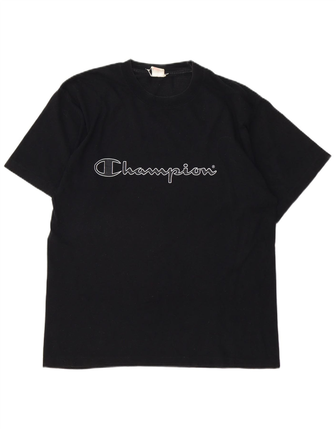 CHAMPION Camiseta gráfica para hombre Top mediano de algodón negro