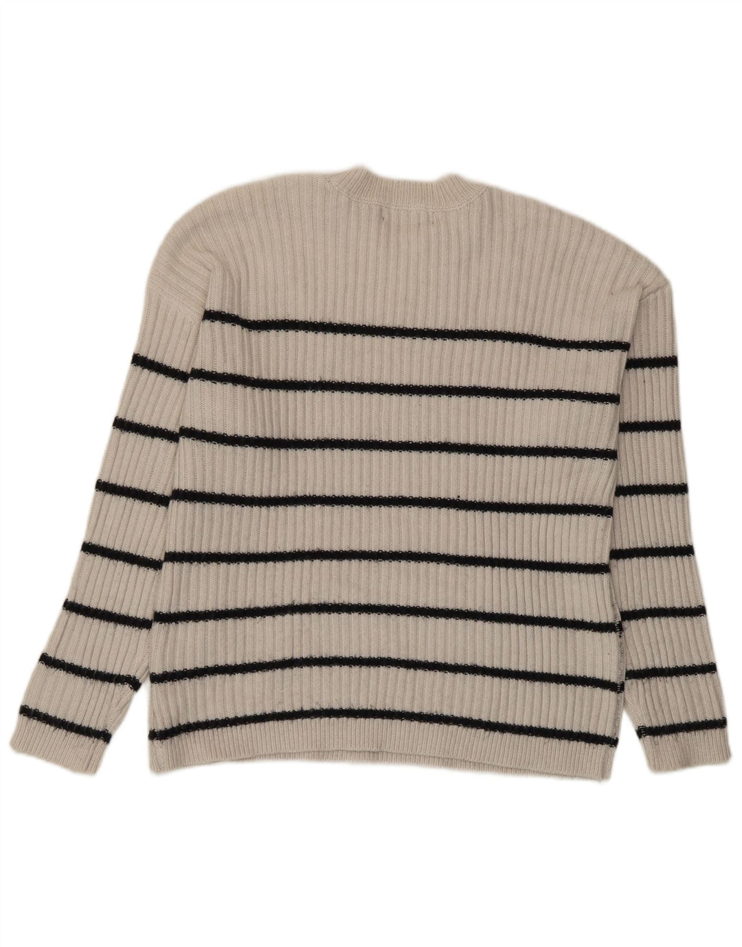 Marks & Spencer Suéter de cuello redondo para mujer UK 44 Mediano Beige Rayas
