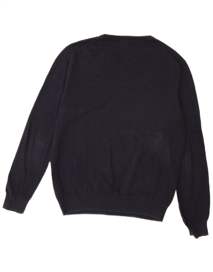 Crew Clothing - Jersey con cuello en V para hombre, algodón azul marino mediano
