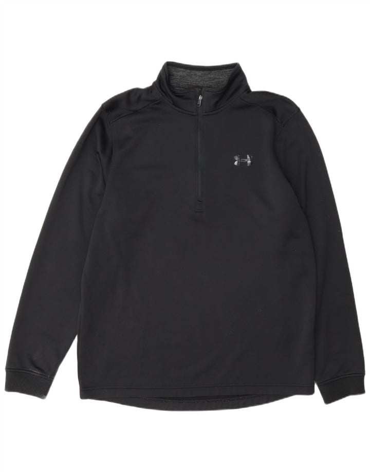 Under Armour Hombre Cold Gear Zip Neck Jersey Chándal Top Mediano Negro