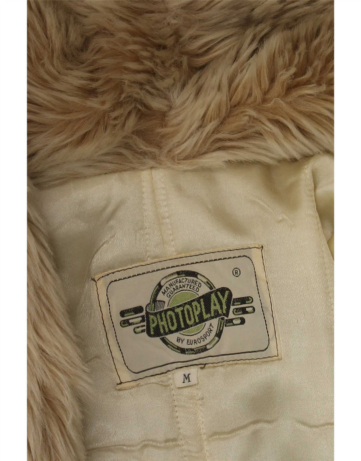 Vintage hombres doble pecho holgado ajuste bombardero chaqueta Reino Unido 38 azul marino medio