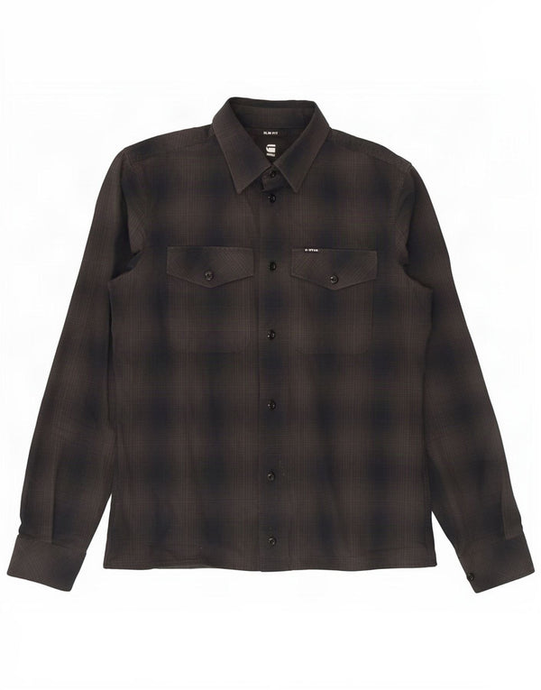 G-Star Hombre Camisa Slim Fit De Algodón A Cuadros Gris Pequeño