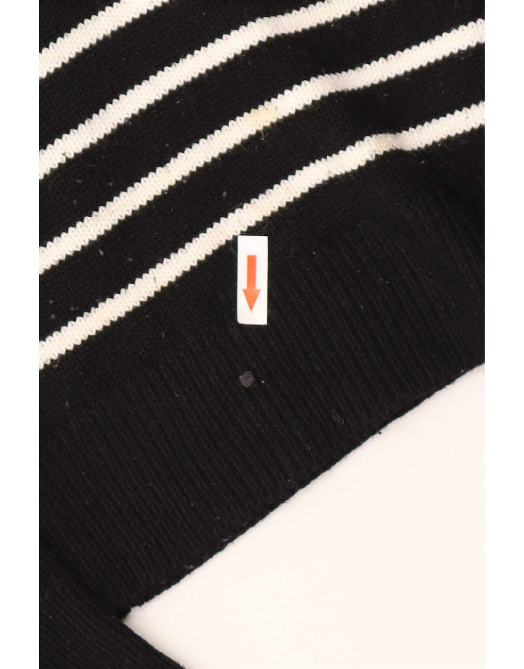 Zara - Jersey con cuello barco para mujer, talla 40, poliéster a rayas negras medianas