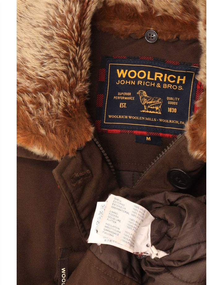 Woolrich Chaqueta acolchada para mujer UK 44 Nylon marrón medio