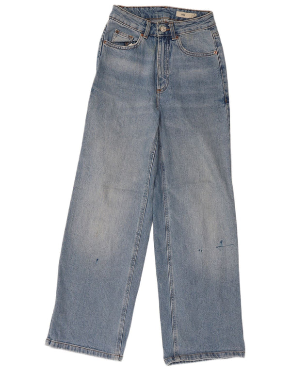 Marks & Spencer Vaqueros de pierna ancha y talle alto para mujer UK 6 XS W24 L27 Algodón azul