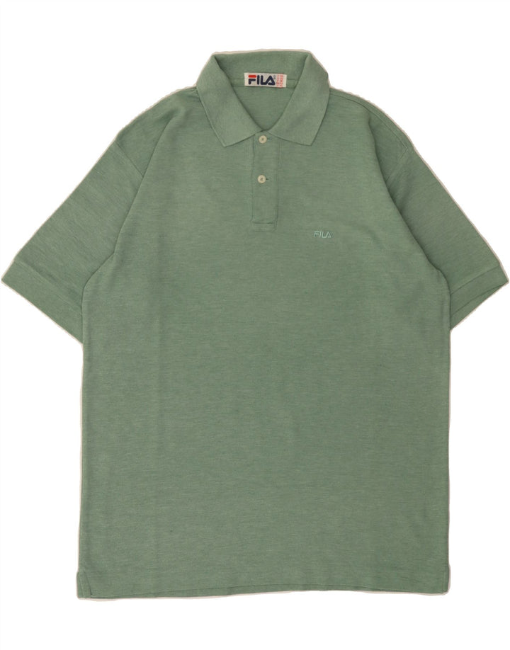 FILA Mens Polo Shirt IT 50 Medium Green Cotton Vintage Fila and Second-Hand Fila from Messina Hembry 