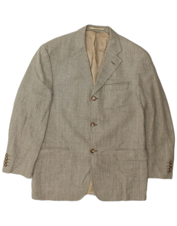 Marks & Spencer Chaqueta tipo blazer para hombre UK 38 Lana en espiga beige mediana