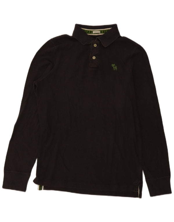 Abercrombie & Fitch Polo de manga larga para hombre 2XL Algodón gris