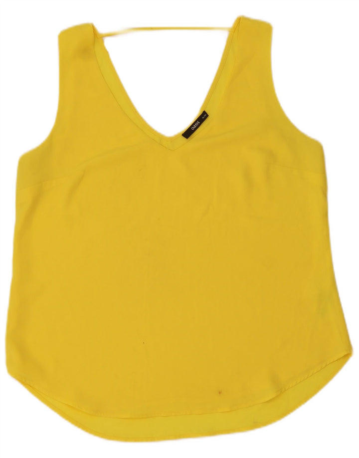 Oasis Blusa sin mangas para mujer Top UK 46 Poliéster amarillo grande