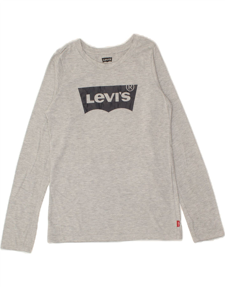 LEVI'S Boys Graphic Top Long Sleeve 13-14 Years Grey Cotton Vintage Levi's and Second-Hand Levi's from Messina Hembry 