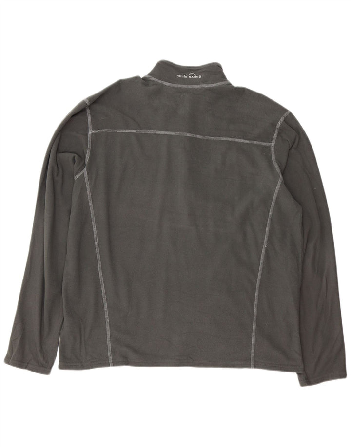 Eddie Bauer Jersey polar con cuello y cremallera para hombre XL Poliéster gris