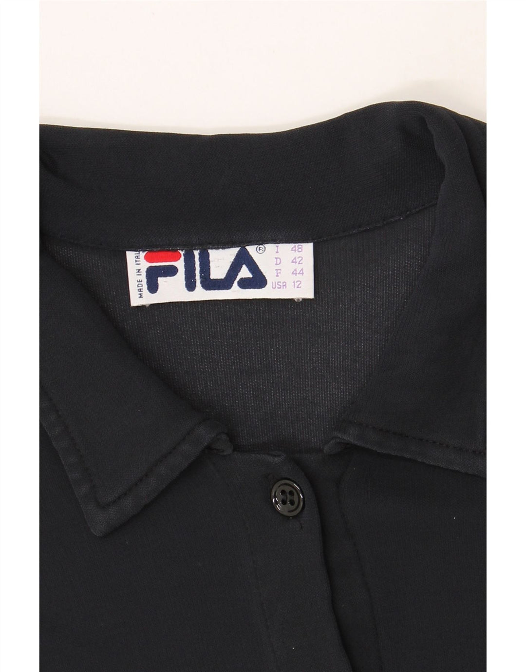 FILA Womens Short Sleeve Shirt IT 48 XL Black Vintage Fila and Second-Hand Fila from Messina Hembry 