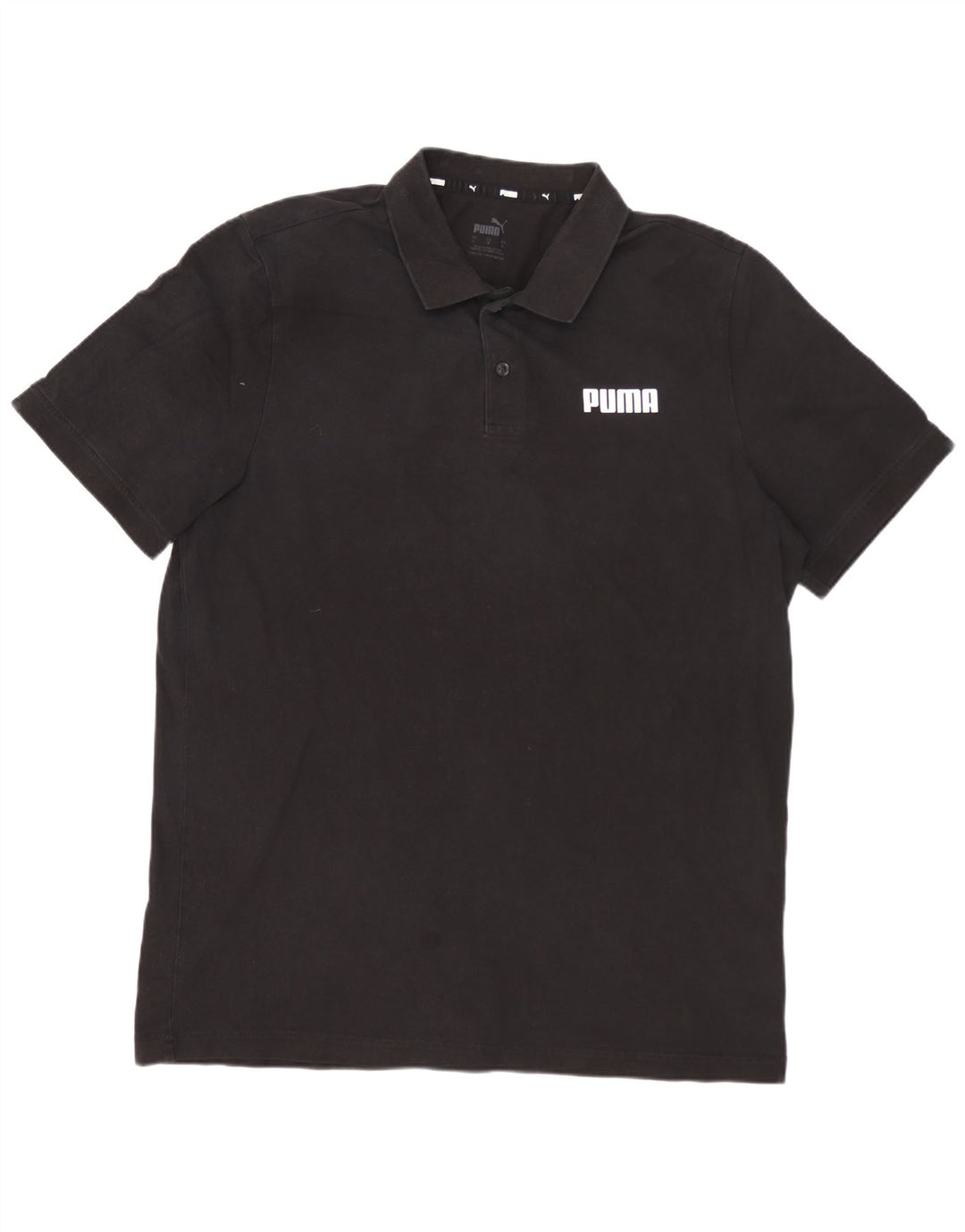 PUMA Polo para hombre grande de algodón negro